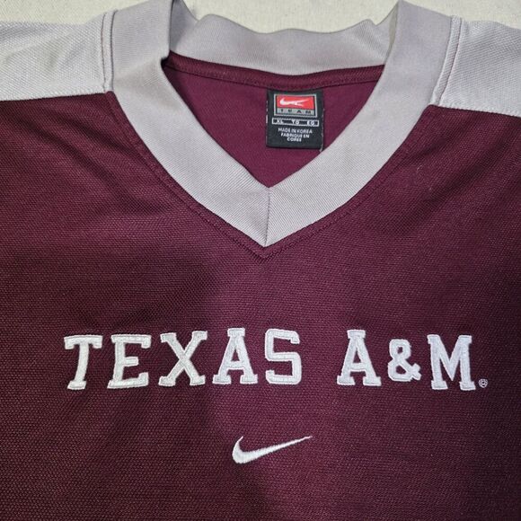 Vintage Nike Team Shirt/Jersey Texas A&M Mens XL Maroon Center Swoosh Crew Neck - Picture 3 of 7